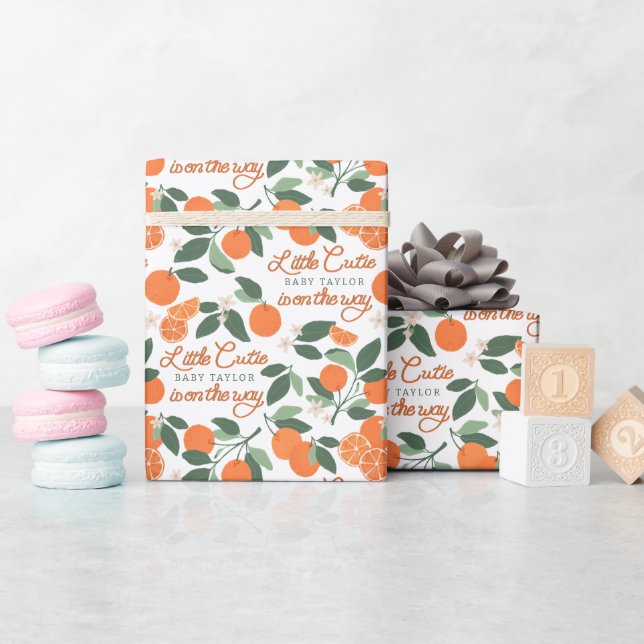 Kleines Süsse Clementine Baby Duschwaschpapier Geschenkpapier (Babyparty)