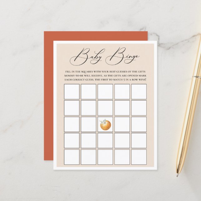 Kleines Süsse Thema Baby Bingo Spiel (Vorderseite/Rückseite Beispiel)