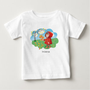 Kleines süßes Mädchen in einem roten Mantel beim S Baby T-shirt