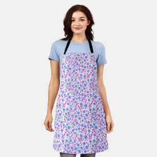 Kleines süßes weißes blaues rosa Blumenmuster Schürze