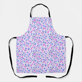 Kleines süßes weißes blaues rosa Blumenmuster Schürze
