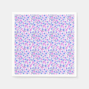 Kleines süßes weißes blaues rosa Blumenmuster Serviette