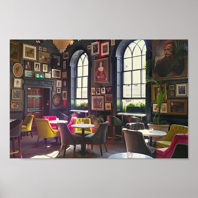 Kleines Talk Café Kaffeeshop Fotografie Poster (Vorne)