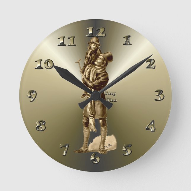 Kleines Tim-WeihnachtsFeriengeschenk Runde Wanduhr (Vorderseite)