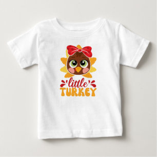 Kleines Truthahn-Mädchen Kinder Thanksgiving Baby T-shirt