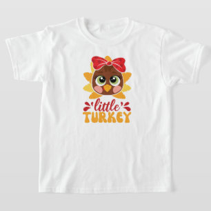 Kleines Truthahn-Mädchen Kinder Thanksgiving T-Shirt