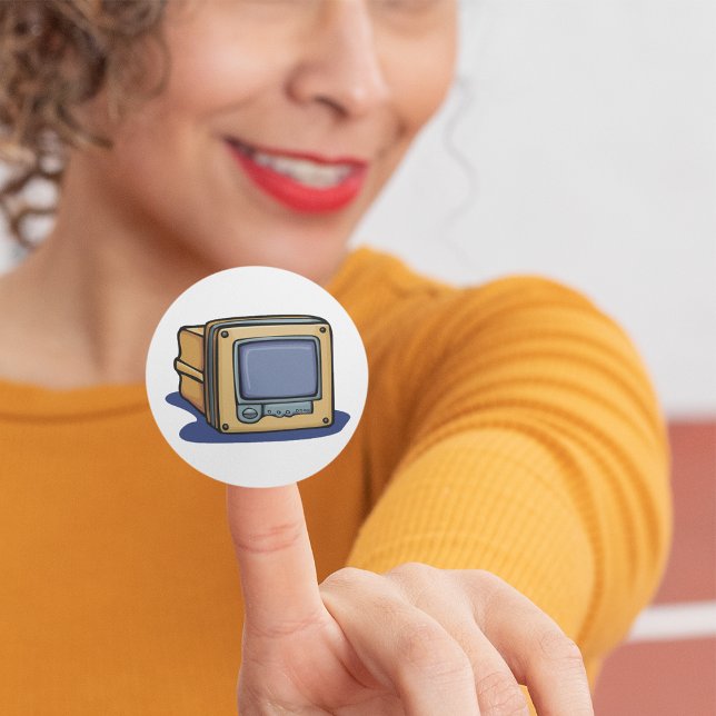 Kleines TV-Set Quadratischer Aufkleber (Von Creator hochgeladen)