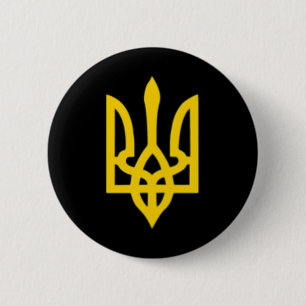 Kleines ukrainisches Wappen Flagge Symbol Zeichen  Button