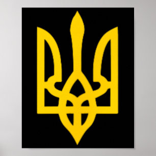 Kleines ukrainisches Wappen Flagge Symbol Zeichen Poster