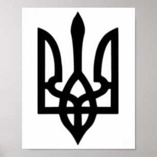 Kleines ukrainisches Wappen Flagge Symbol Zeichen  Poster