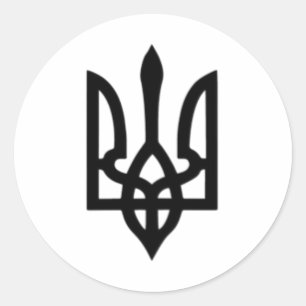 Kleines ukrainisches Wappen Flagge Symbol Zeichen Runder Aufkleber