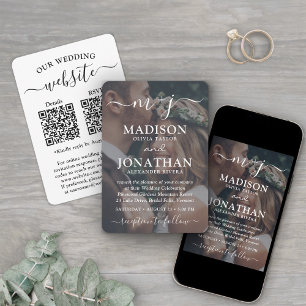 Kleines und stilvolles All-in-One QR UAWG Hochzeit Einladung