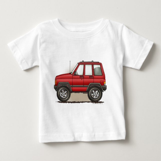 Kleines Vierrad-SUV-Auto Baby T-shirt (Vorderseite)