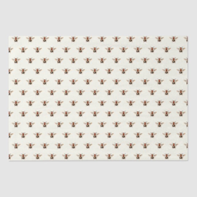 Kleines Vintages Bienenmuster Seidenpapier (Vorderseite)