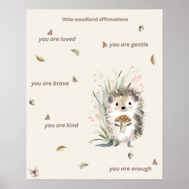 Kleines Wald-Affirmations-Poster Poster (Vorne)