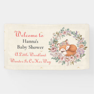 Kleines Waldwunder ist auf dem Weg Babyparty Banner