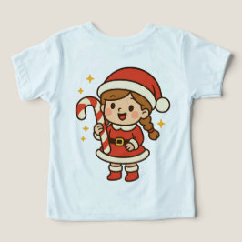Kleines Weihnachtsmann-Mädchen mit Zuckerstange