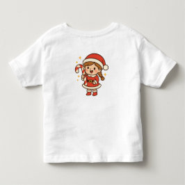 Kleines Weihnachtsmann-Mädchen mit Zuckerstange Kleinkind T-shirt