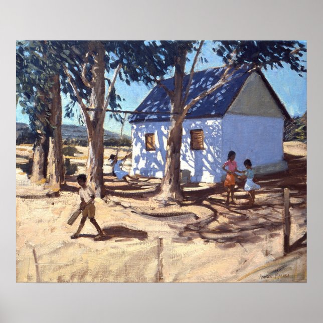 Kleines weißes Haus Karoo Südafrika Poster (Vorne)