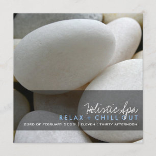 Kleines weißes Kiesel-Foto-moderne Einladung