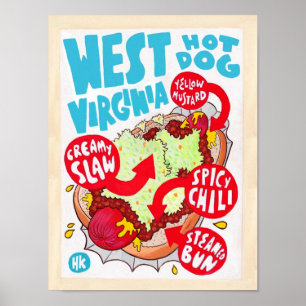 Kleines West- VirginiaWürstchen-Plakat Poster