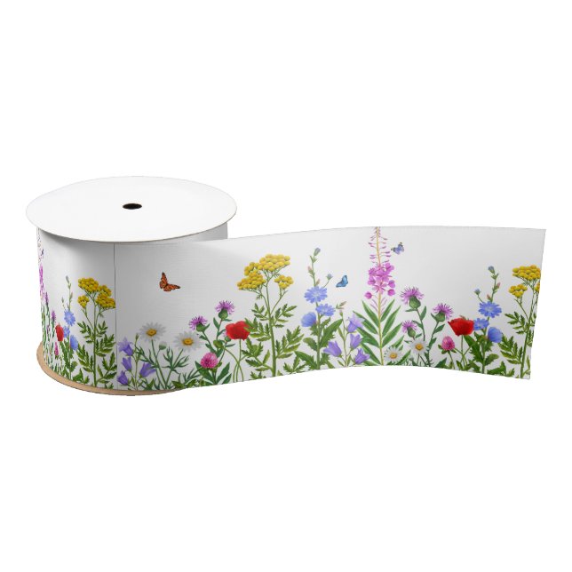 Kleines Wildblume Garden Blumenmuster Geschenk Satinband (Spule)