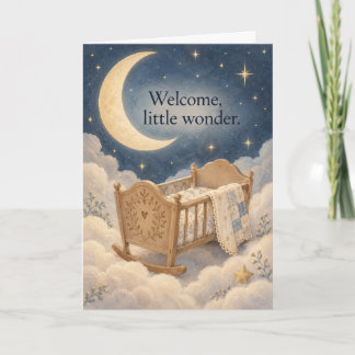 Kleines Wunder Mond und Sterne Neues Baby Karte