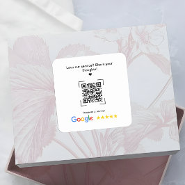 Kleingewerbe-Werbung Google Review QR Code Quadratischer Aufkleber
