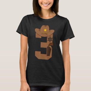 Kleinkind 3. Geburtstag Western Sheriff Boys Kids T-Shirt