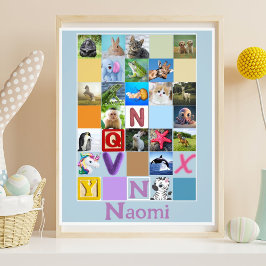 Kleinkind Alphabet Animal Poster Personalisiert