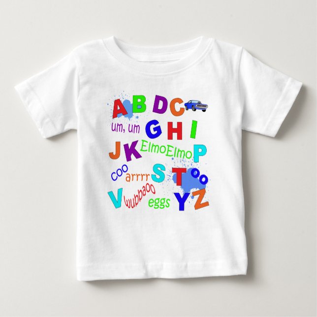 Kleinkind Alphabet - Jungen Version Baby T-shirt (Vorderseite)