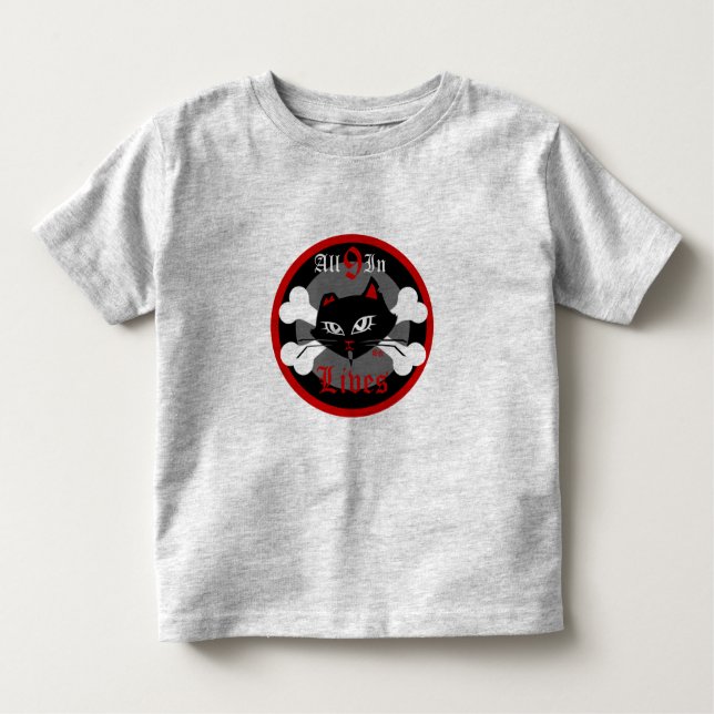 Kleinkind Bad Kitty for Boys 9 Lives T-Shirt (Vorderseite)