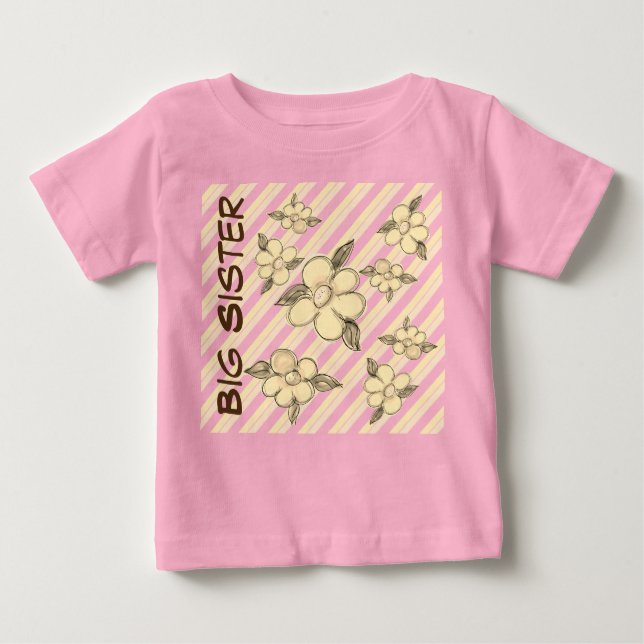 Kleinkind Big Sister Pink Extravagantes T-Shirt (Vorderseite)