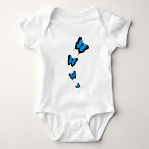 Kleinkind-blauer Schmetterlings-Bodysuit Baby Strampler