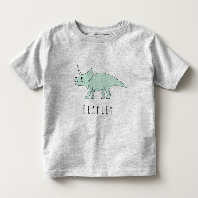 Kleinkind Boy Doodle Triceratops Dinosaurier mit N Kleinkind T-shirt (Vorderseite)