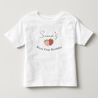 Kleinkind Erdbeere Erste Geburtstagsfeier T-shirt