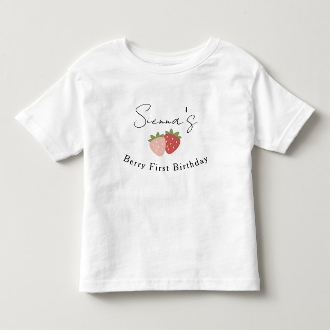 Kleinkind Erdbeere Erste Geburtstagsfeier T-shirt (Vorderseite)