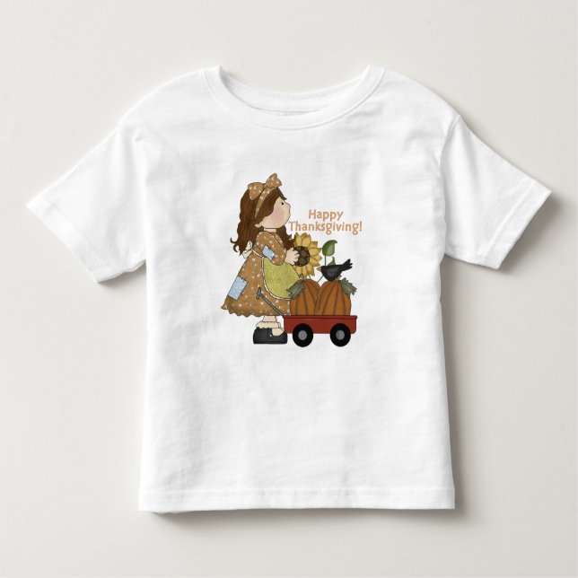 Kleinkind Erntedank Girl Langärm T - Shirt (Vorderseite)
