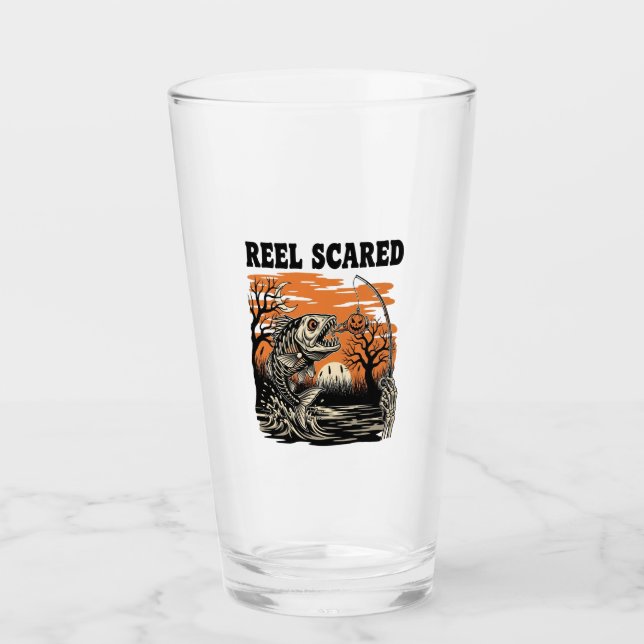 Kleinkind Fischen Halloween Glas (Vorderseite)