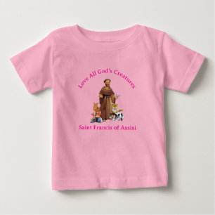 Kleinkind Girl Pink St. Francis Assisi katholische Baby T-shirt