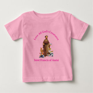 Kleinkind Girl Pink St. Francis Assisi katholische Baby T-shirt