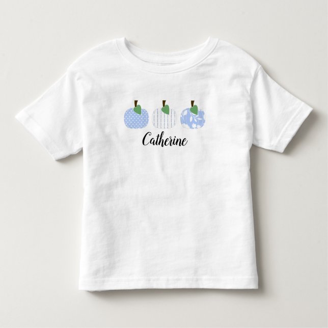 Kleinkind Girls Light Blue Pumpkin Trio T - Shirt (Vorderseite)