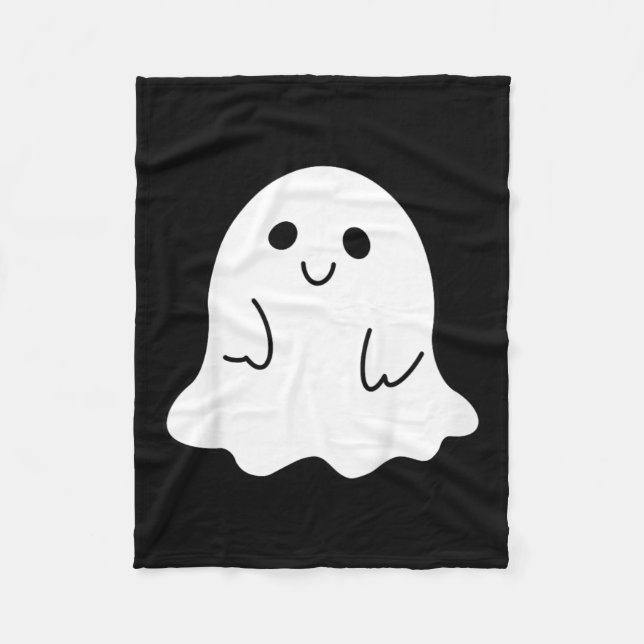 Kleinkind Halloween Boo Geist mit einem Bow Mädche Fleecedecke (Vorderseite)