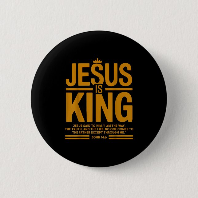 Kleinkind Jesus ist König Camouflage Christlich Go Button (Vorderseite)