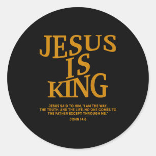 Kleinkind Jesus ist König Christlicher Gott Sohn Runder Aufkleber