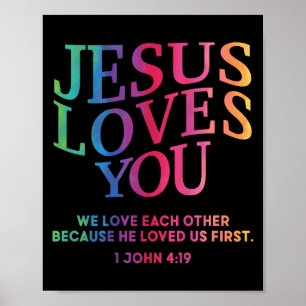 Kleinkind Jesus Lieben Sie Weiße Christliche Gott Poster