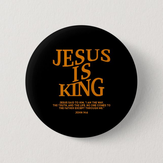 Kleinkind Junge Jesus ist König Camo Christlich Go Button (Vorderseite)