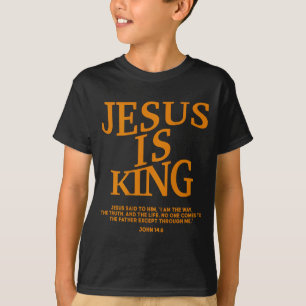 Kleinkind Jungen Jesus ist König Camo Christlicher T-Shirt