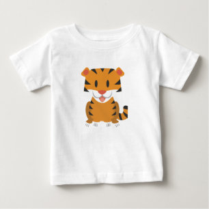 Kleinkind-Langschläfer-T - Shirt mit Cartoon-Tiger