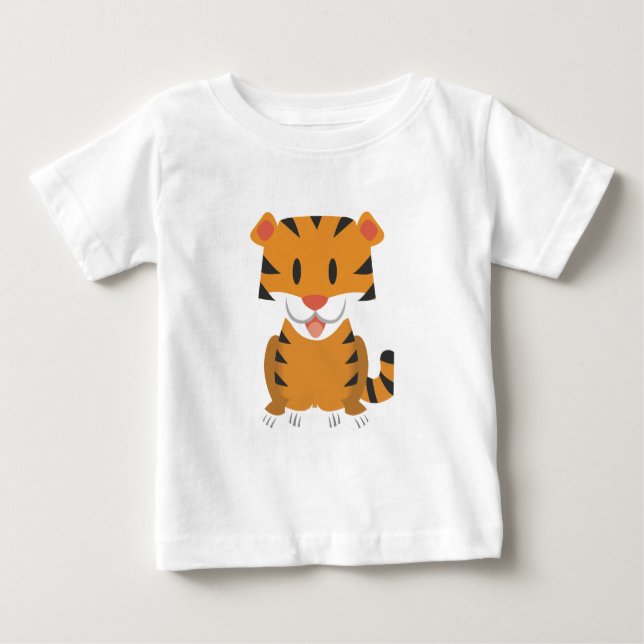 Kleinkind-Langschläfer-T - Shirt mit Cartoon-Tiger (Vorderseite)